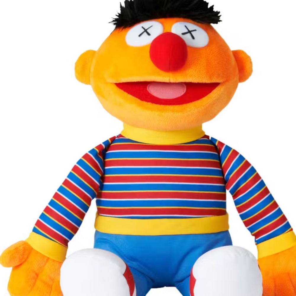 KAWS Orange and Blue Striped Plush Toy Ernie only